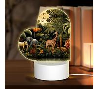 Phayah Animals in The Rainforest Pattern 3D Led Light Lamp USB Cable Adjustable 3 Modes Base Show Stand for Christmas Room Restaurant Bar Shop