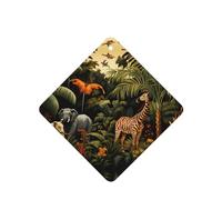 Phayah Animals In The Rainforest Pattern Lavender Scent Car Air Freshener Square Card Hanging Hanging Scented Card 6 Pcs For Cars Closet Drawer