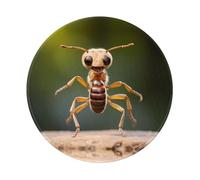 PHAYAH Ants Dancing Pattern Round Mouse Pad Waterproof Non-Slip Rubber Base Desktop Protection Mat Diameter 7.9 Inches