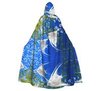 PHAYAH Aquarium Angelfish Pattern Adult Hooded Cape Hooded Robe Cape Women'S Men'S Halloween Dress Up Party Cosplay Costumes