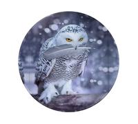 PHAYAH Arctic Owl Round Non-Slip Rubber Mouse Pad- Durable And Comfortable For Office, Gaming, And Learning 8in1 Pc