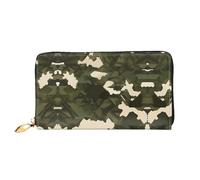 PHAYAH Army Camouflage Pattern Women'S Wallet Long Clutch Zip Around Travel Leather Purse Large Capacity Credit Card Holder