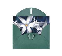 PHAYAH Artistic Daisy Floral Pattern Blank Greeting Cards With Envelopes 4" X 6" Thank You Cards For Christmas Holiday Birthday Graduation Anniversary Dark Green
