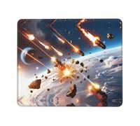 PHAYAH Asteroid Impact Pattern Mouse Pad Waterproof Surface & Non-Slip Rubber Base with Stitched Edges Gaming Mouse Mat for Laptop 8.3 X 10.3 in