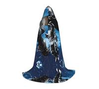PHAYAH Astronaut Pattern Halloween Witch Witchcraft Hooded Robe Cape Christmas Hoodie Cosplay Masquerade Party Dress Gift Costume S