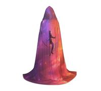 PHAYAH Astronaut Pattern Halloween Witch Witchcraft Hooded Robe Cape Christmas Hoodie Cosplay Masquerade Party Dress Gift Costume S