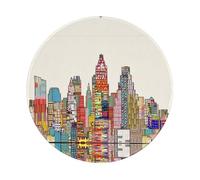 PHAYAH Austin Texas Pattern Round Mouse Pad For Desk Wireless Mouse Laptop Gaming Computer Travel Work Office Supplies 7.9 X 7.9 In
