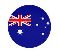 PHAYAH Australian Flag Pattern Round Gaming Mouse Pad Non-Slip Rubber Base Mouse Mat With Stitched Edge 7.9 X 7.9 In For Laptop Computer