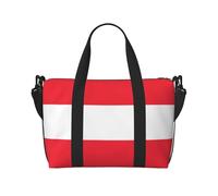 Phayah Austrian Flag Travel Duffle Bag Weekender Overnight Gym Tote For Women Girls Shoulder Bag Workout Water Resistant, Black, One Size, Black, One Size