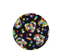 Phayah Autism Awareness Puzzle Pieces Heart Pattern Lavender Scent Car Air Freshener Round Shape Card Hanging Hanging Scented Card 4 Pcs For Cars Closet Shoe