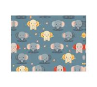 PHAYAH Baby Elephant Pattern Flannel Blanket Plush Fluffy 50"X40" For Sofa Bed Couch, Movie Night, Camping, And Trave