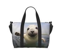 Phayah Baby Seal Playing Crossbody Travel Bag Overnighter Duffel Bags Carry On Size Ideal For School Or Overnight Travel Bag