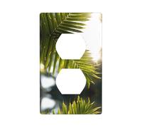 Phayah Bamboo Leaf Pattern Decorative Outlet Covers Receptacle Duplex Light Switch Plate Single Dual Plug Covers