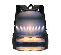 PHAYAH Basketball Arena Pattern Casual Shoulders Classical Basic Travel Backpack Travel And Outdoor Activities Resistant