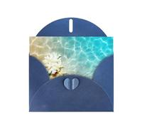 PHAYAH Beach Shanghai Star Pattern Holiday Cards 10 And Ideal For Christmas, Wedding Anniversaries And Party Invitations Matching Blue Envelopes
