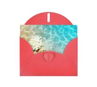 PHAYAH Beach Shanghai Star Pattern Holiday Cards 10 And Ideal For Christmas, Wedding Anniversaries And Party Invitations Matching Red Envelopes
