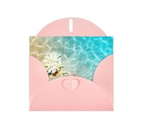 PHAYAH Beach Shanghai Star Pattern Holiday Cards 10 And Ideal For Christmas, Wedding Anniversaries And Party Invitations Matching Pink Envelopes