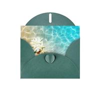 PHAYAH Beach Shanghai Star Pattern Holiday Cards 10 And Ideal For Christmas, Wedding Anniversaries And Party Invitations Matching Dark Green Envelopes