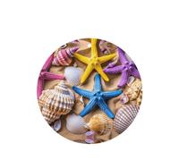 Phayah Beach Starfish Pattern Lavender Scent Car Air Freshener Round Shape Card Hanging Hanging Scented Card 4 Pcs For Cars Closet Drawer