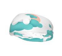 Phayah Bear On The Clouds Pattern Women Men Athletic Sweatbands Hair Bands For Yoga Running Moisture Elastic Sweat Wicking Head Band