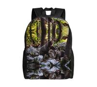 PHAYAH Bear Pattern Casual Shoulders Classical Basic Travel Backpack Travel And Outdoor Activities