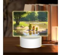 Phayah Bear Playing with Water Pattern 3D Led Light Lamp USB Cable Adjustable 3 Modes Base Show Stand for Christmas Room Restaurant Bar Shop