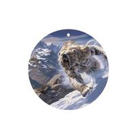Phayah Bear Running On Snow Pattern Lavender Scent Car Air Freshener Round Shape Card Hanging Hanging Scented Card 4 Pcs For Cars Closet Drawer