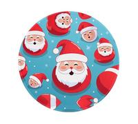 PHAYAH Bearded Santa Hat Pattern Round Gaming Mouse Pad Non-Slip Rubber Base Mouse Mat With Stitched Edge 7.9 X 7.9 In For Laptop Computer