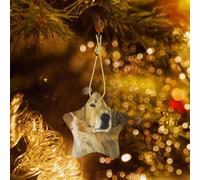 Phayah Beautiful Golden Retriever Pattern Ceramic Ornament Christmas Holidays Star Shaped Porcelain Christmas Tree Hanging