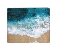 Phayah Beautiful Ocean Waves Pattern Mouse Pad Waterproof Surface & Non-Slip Rubber Base with Stitched Edges Gaming Mouse Mat for Laptop 10 X 12 Inch