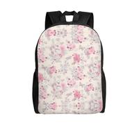 PHAYAH Beautiful Vintage Pink Flower Pattern Casual Shoulders Classical Basic Travel Backpack Travel And Outdoor Activities