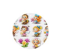Phayah Bee Cartoon Pattern Lavender Scent Car Air Freshener Round Shape Card Hanging Hanging Scented Card 6 Pcs For Cars Closet Drawer