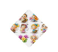 Phayah Bee Cartoon Pattern Lavender Scent Car Air Freshener Square Card Hanging Hanging Scented Card 4 Pcs For Cars Closet Drawer