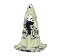 PHAYAH Bicycle Panda Pattern Halloween Witch Witchcraft Hooded Robe Cape Christmas Hoodie Cosplay Masquerade Party Dress Gift Costume M