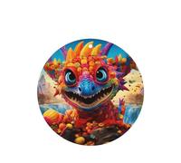Phayah Big Mouth Dragon Pattern Lavender Scent Car Air Freshener Round Shape Card Hanging Hanging Scented Card 6 Pcs For Cars Closet Drawer