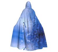 PHAYAH Bird On A Reed Branch Pattern Halloween Witch Witchcraft Hooded Robe Cape Christmas Hoodie Cosplay Masquerade Party Dress Gift Costume