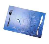 Phayah Bird On A Reed Branch Pattern Table Placemats Set Of 6 12x18 Inch Placemats For Party Kitchen Dining Room Decoration Holiday Banquet
