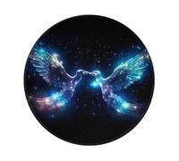 PHAYAH Bird Surrounded By Starlight Pattern Round Mouse Pad Waterproof Non-Slip Rubber Base Desktop Protection Mat Diameter 7.9 Inches