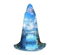 PHAYAH Birds Flying In The Sky Pattern Halloween Witch Witchcraft Hooded Robe Cape Christmas Hoodie Cosplay Masquerade Party Dress Gift Costume L