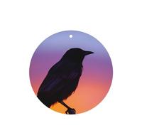 Phayah Birds Pattern Lavender Scent Car Air Freshener Round Shape Card Hanging Hanging Scented Card 4 Pcs For Cars Closet Drawer