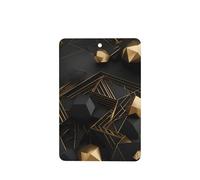 Phayah Black And Gold Plaid Pattern Lavender Scent Car Aroma Rectangle Hanging Fragrance Tablet Car Interior Fragrance Freshener 4p