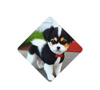 Phayah Black And White Puppy Pattern Lavender Scent Car Aroma Square Hanging Fragrance Tablet Car Interior Fragrance Freshener 6p