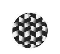 Phayah Black And White Wave Mosaic Pattern Lavender Scent Car Air Freshener Round Shape Card Hanging Hanging Scented Card 6 Pcs For Cars Closet Drawer