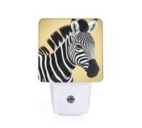 Phayah Black and White Zebra Pattern Night Light Lamp with Dusk to Dawn Sensor Led Lamp for Corridors Bedrooms Children's Rooms Stairs