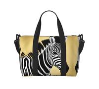 Phayah Black And White Zebra Travel Duffle Bag Weekender Overnight Gym Tote For Women Girls Shoulder Bag Workout Water Resistant, Black, One Size, Black, One Size