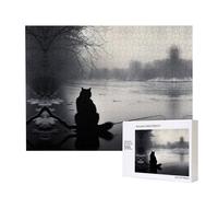 Phayah Black Cat in The Snow Jigsaw Puzzles for Adults 500 Pieces.Home Decor Birthday Party for Men Women 20.4 X 15