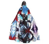 PHAYAH Black Dragon Turning Adult Hooded Cloak Neutral Hooded Cloak Masquerade Cosplay Halloween Witch Cloak Christmas Party Robe