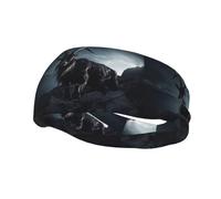 Phayah Black Goat On The Mountain Pattern Sports Headband Moisture Wicking Sweatband For Men Women Running Cycling Yoga Fitness Workout