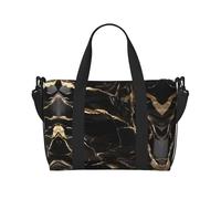 Phayah Black Gold Marble Travel Duffel Bag,Sports Tote Gym Bag,Shoulder Weekender Overnight Bag For Women, Black, One Size, Black, One Size