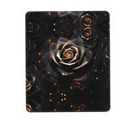 Phayah Black Gold Rose Pattern Mouse Pad Designs,Portable Office Non-Slip Rubber Base Wireless Mouse Pad for Gaming Mat for Laptop, Office Home 7 X 8.6 in
